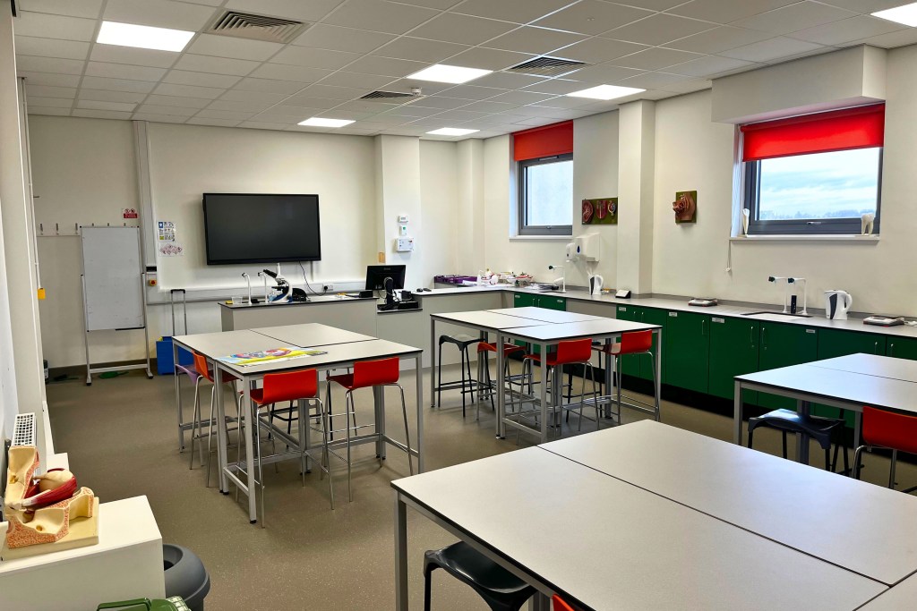 A photo of the science lab from our project with the Heart of Yorkshire Education Group