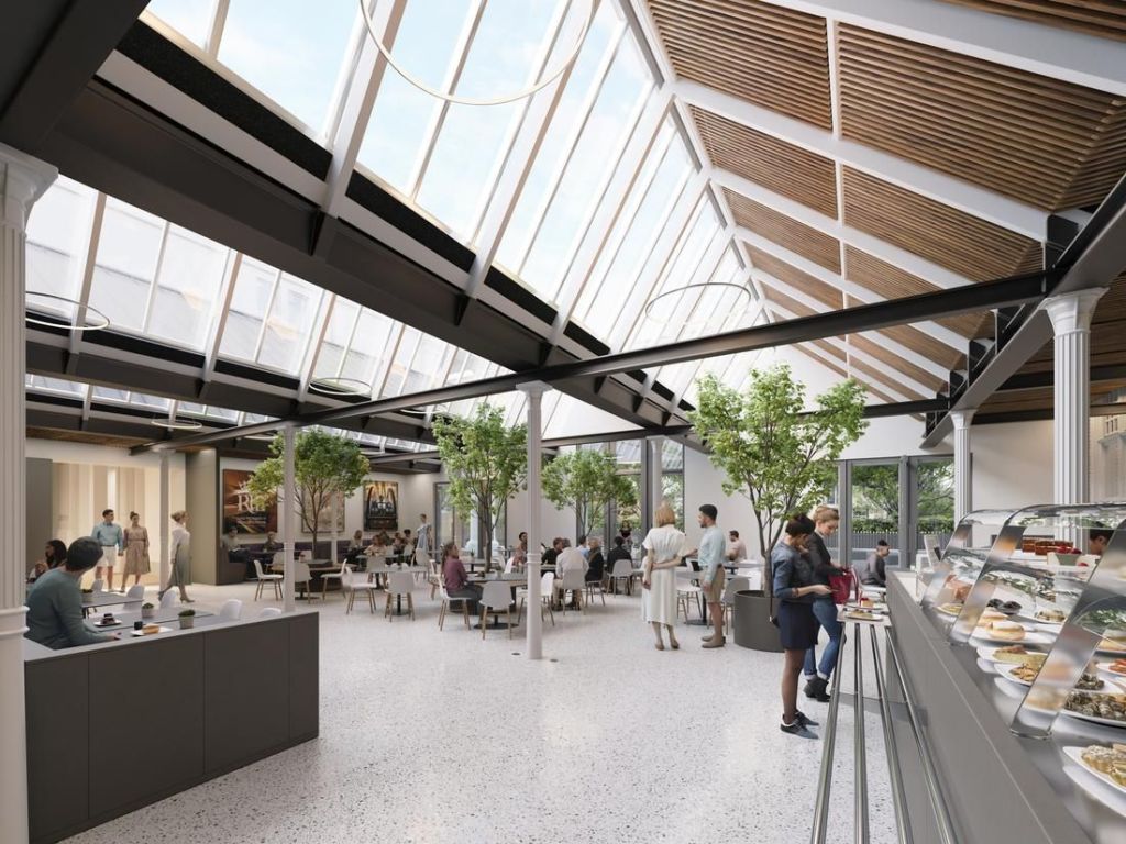 Render of the internal of the new cafe at Leicester Museum & Art Gallery